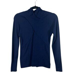 Ralph Lauren Knit Sweater Cashmere High Neck Blue Long Sleeve‎ Women’s Sz Medium